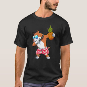 Schattige Dabbing Pitbull Ananas Tropisch Fruit Zo T-shirt