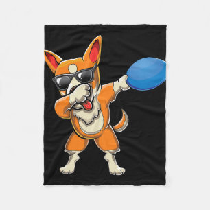 Schattige Dabbing Welsh Corgi Veeherder Honden Dis Fleece Deken