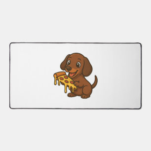 Schattige Dachshond cartoon pizza pizza liefhebber Bureaumat