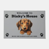Schattige dachshond hond deurmat (Voorkant)