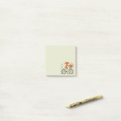 Schattige dachshond hond fietst door lente bloemen post-it® notes (Op bureau)