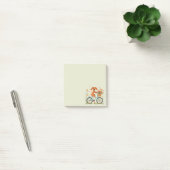 Schattige dachshond hond fietst door lente bloemen post-it® notes (Kantoor)