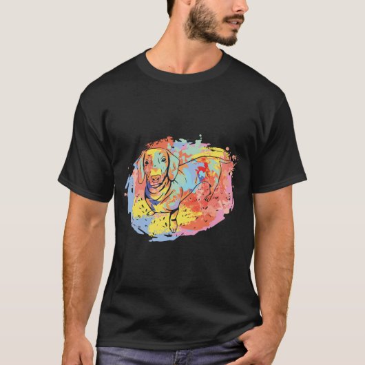 Schattige Dachshond Hond T-shirt (Voorkant)