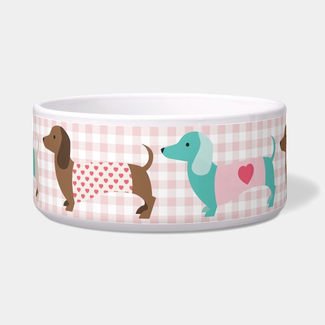 Schattige Dachshond Hond Voerbakje (Voorkant)