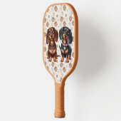 Schattige dachshond vrienden pickleball paddle (Links)