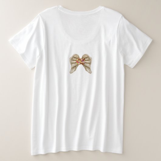 Schattige Dachshund Angel Wings Love redde me Grote Maat T-shirt (Design achterkant)