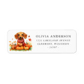 Schattige Dachshund Autumn Return-adres Etiket (Voorkant)