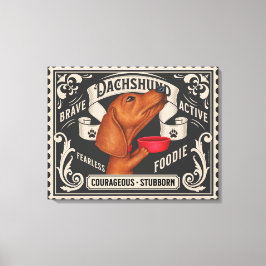 Schattige Dachshund bedelen voor voedsel Canvas Afdruk