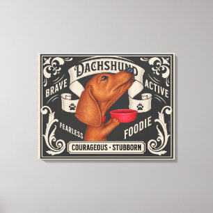 Schattige Dachshund bedelen voor voedsel Canvas Afdruk