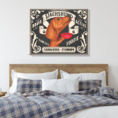 Schattige Dachshund bedelen voor voedsel Canvas Afdruk (Insitu (Slaapkamer))