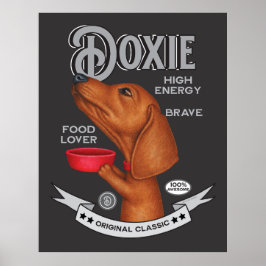 Schattige Dachshund bedelen voor voedsel Poster