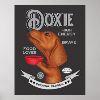 Schattige Dachshund bedelen voor voedsel Poster
