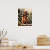 Schattige Dachshund Dog Art Print Poster (Keuken)