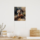 Schattige Dachshund Dog Art Print Poster (Keuken)