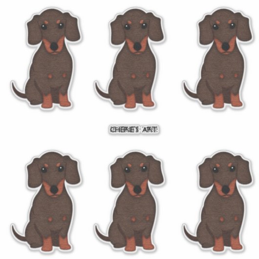 Schattige Dachshund Dogs Felt Style Sticker (Voorkant)