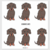 Schattige Dachshund Dogs Felt Style Sticker (Vel)