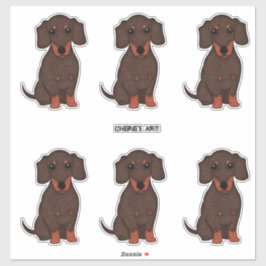 Schattige Dachshund Dogs Felt Style Sticker