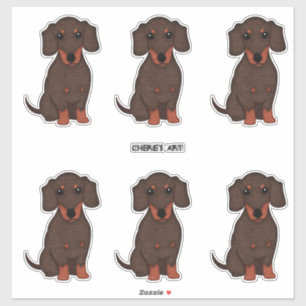 Schattige Dachshund Dogs Felt Style Sticker