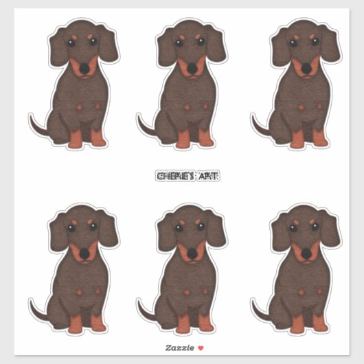 Schattige Dachshund Dogs Felt Style Sticker (Vel)