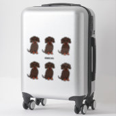 Schattige Dachshund Dogs Felt Style Sticker (Koffer)