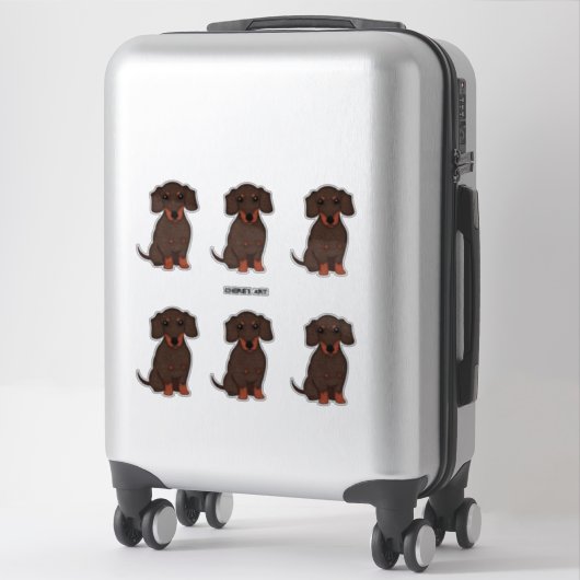 Schattige Dachshund Dogs Felt Style Sticker (Koffer)