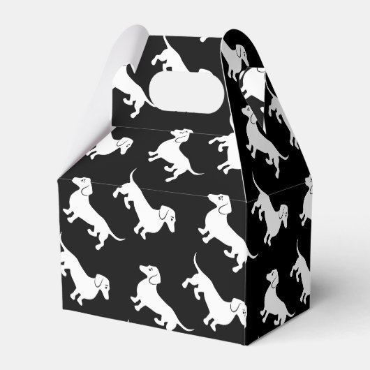 Schattige Dachshund Doxie Pattern Bedankdoosjes (Achterkant)