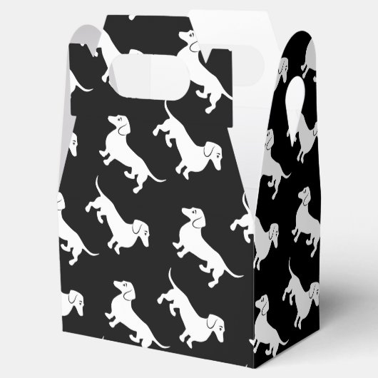 Schattige Dachshund Doxie Pattern Bedankdoosjes (Geopend)