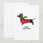 Schattige Dachshund Dragen Sweater Christmas Kaart (Voorkant / Achterkant)