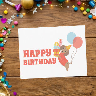 Schattige Dachshund Gefeliciteerd Briefkaart