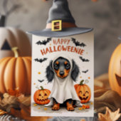 Schattige Dachshund Halloween Kaart
