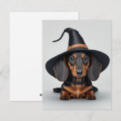Schattige Dachshund Heks Feestdagenkaart (Voorkant / Achterkant)