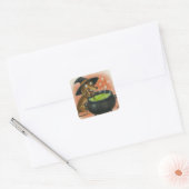 Schattige Dachshund Heks Vierkante Sticker (Envelop)