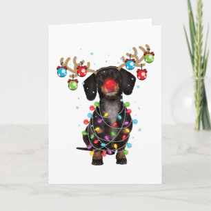 Schattige Dachshund Hond Grappige Kerstcadeaus Kaart
