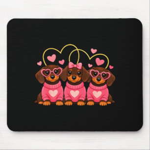 Schattige Dachshund Hond Valentijn Romantische Lie Muismat