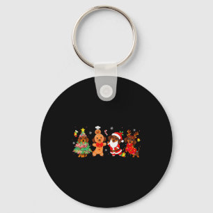 Schattige Dachshund Honden Kerstboom Peperkoek Sin Sleutelhanger