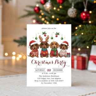 Schattige Dachshund Honden Kerstfeest Kaart