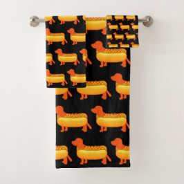 Schattige Dachshund Hot Dog Bad Handdoek
