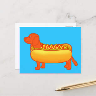 Schattige Dachshund Hot Dog Briefkaart