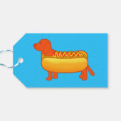 Schattige Dachshund Hot Dog Cadeaulabel (Achterkant Horizontaal)