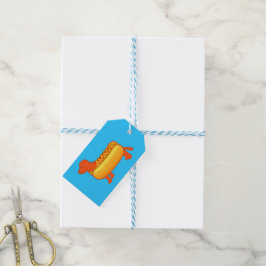 Schattige Dachshund Hot Dog Cadeaulabel