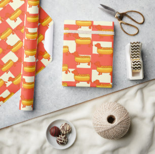 Schattige Dachshund Hot Dog Cadeaupapier
