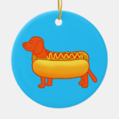 Schattige Dachshund Hot Dog Keramisch Ornament (Voorkant)