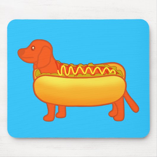 Schattige Dachshund Hot Dog Muismat (Voorkant)