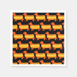 Schattige Dachshund Hot Dog Servet