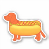 Schattige Dachshund Hot Dog Sticker (Voorkant)