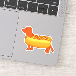 Schattige Dachshund Hot Dog Sticker