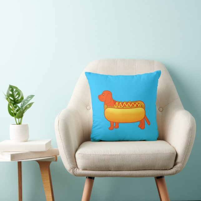 Schattige Dachshund Hotdog Kussen (Stoel)