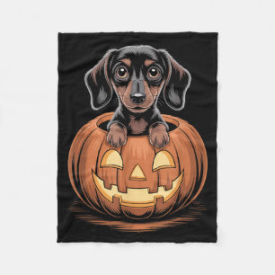 Schattige Dachshund in Pompoen Grappige Wiener Hon Fleece Deken