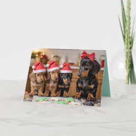 Schattige Dachshund Kerst Koekjes Kaart