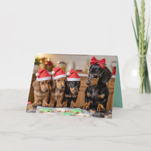 Schattige Dachshund Kerst Koekjes Kaart